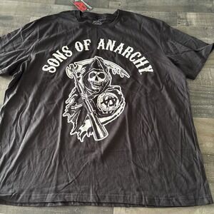 Sons Of Anarchy Reaper Logo Graphic Tee Size 4XL New Cotton Black short slv
